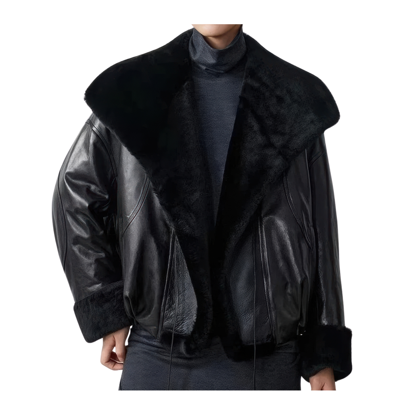 Coat shearling femme