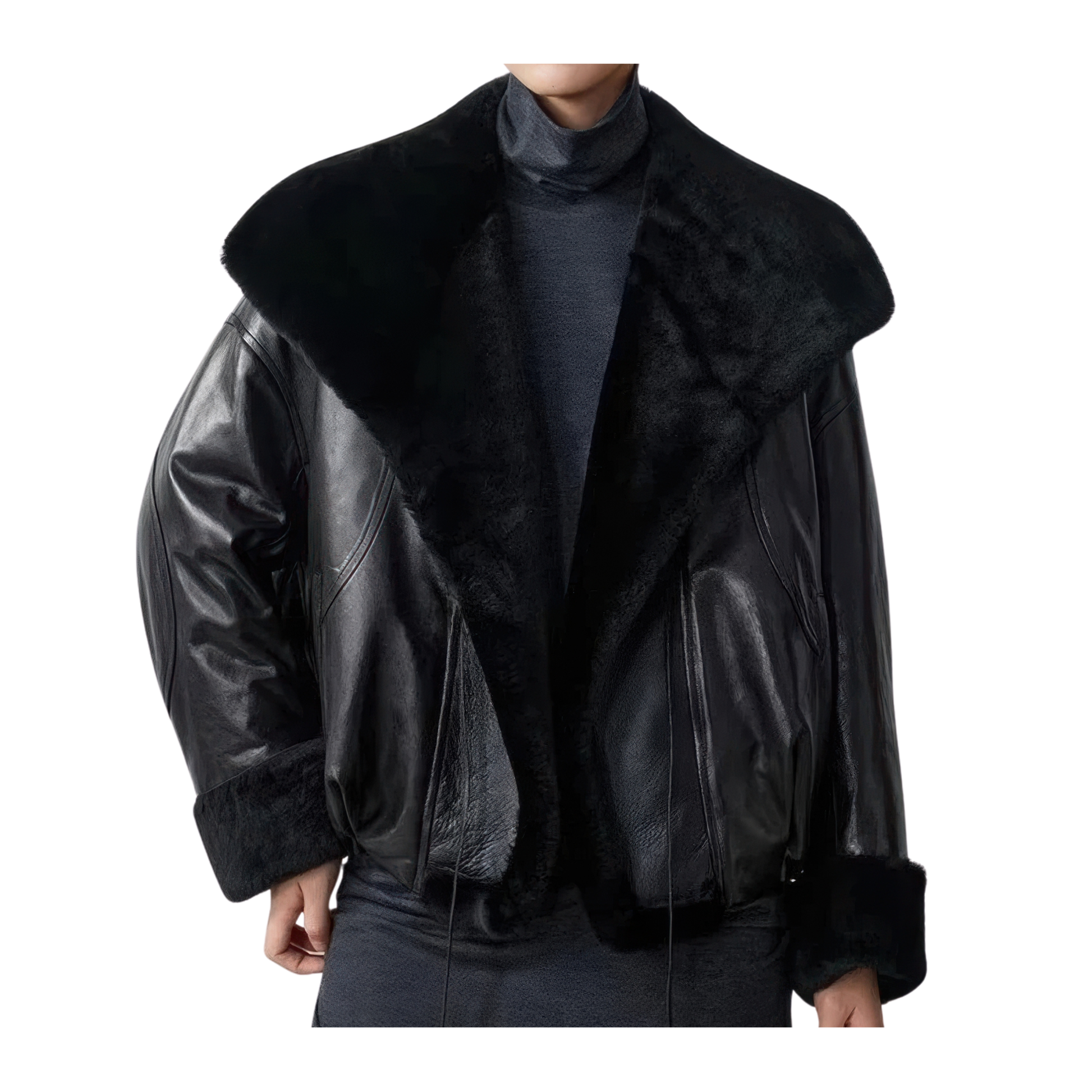 Coat shearling femme