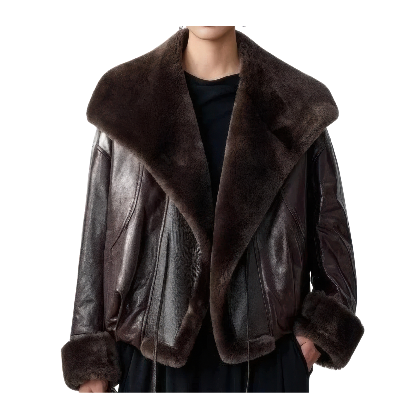 Coat shearling femmes