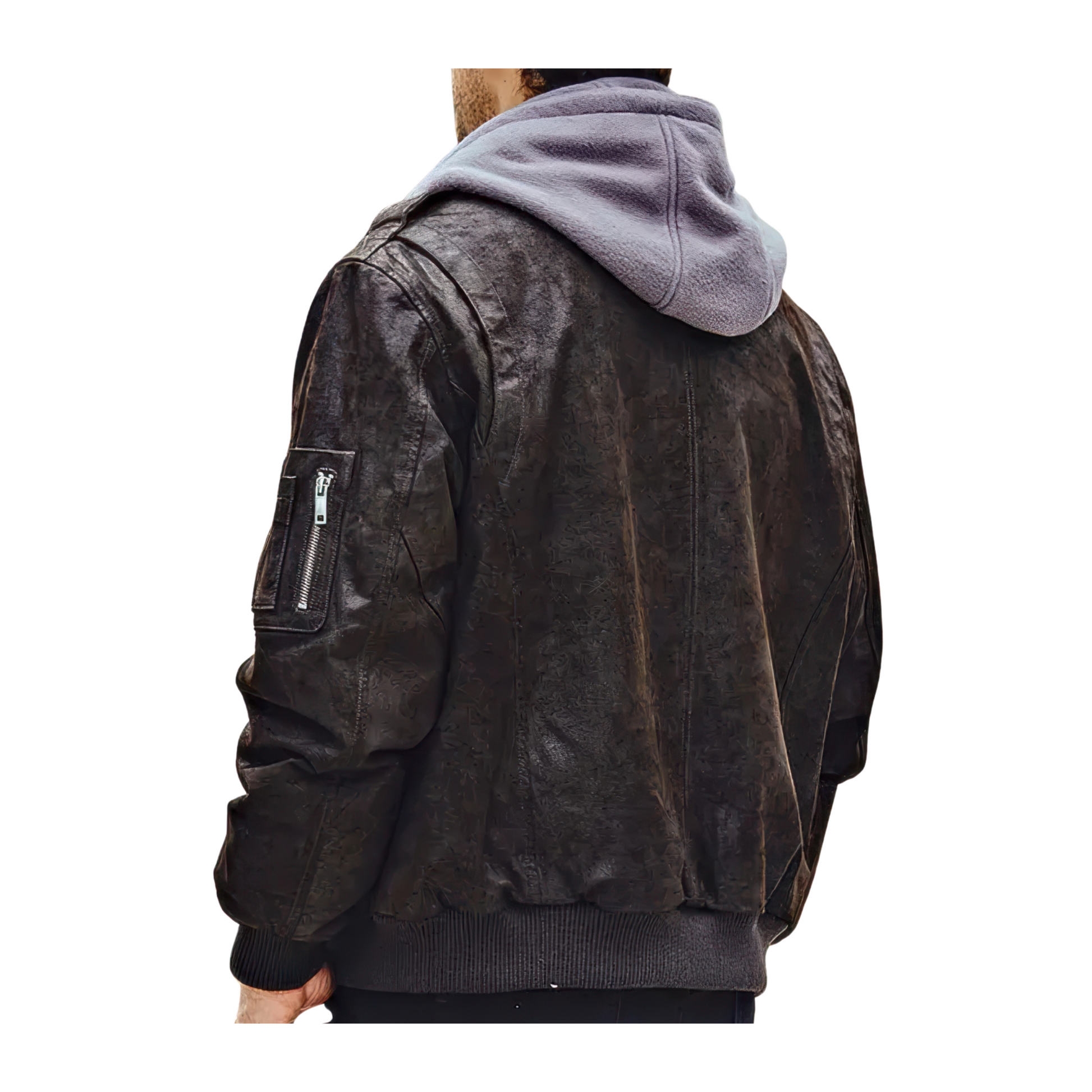 Cuir capuche bombers