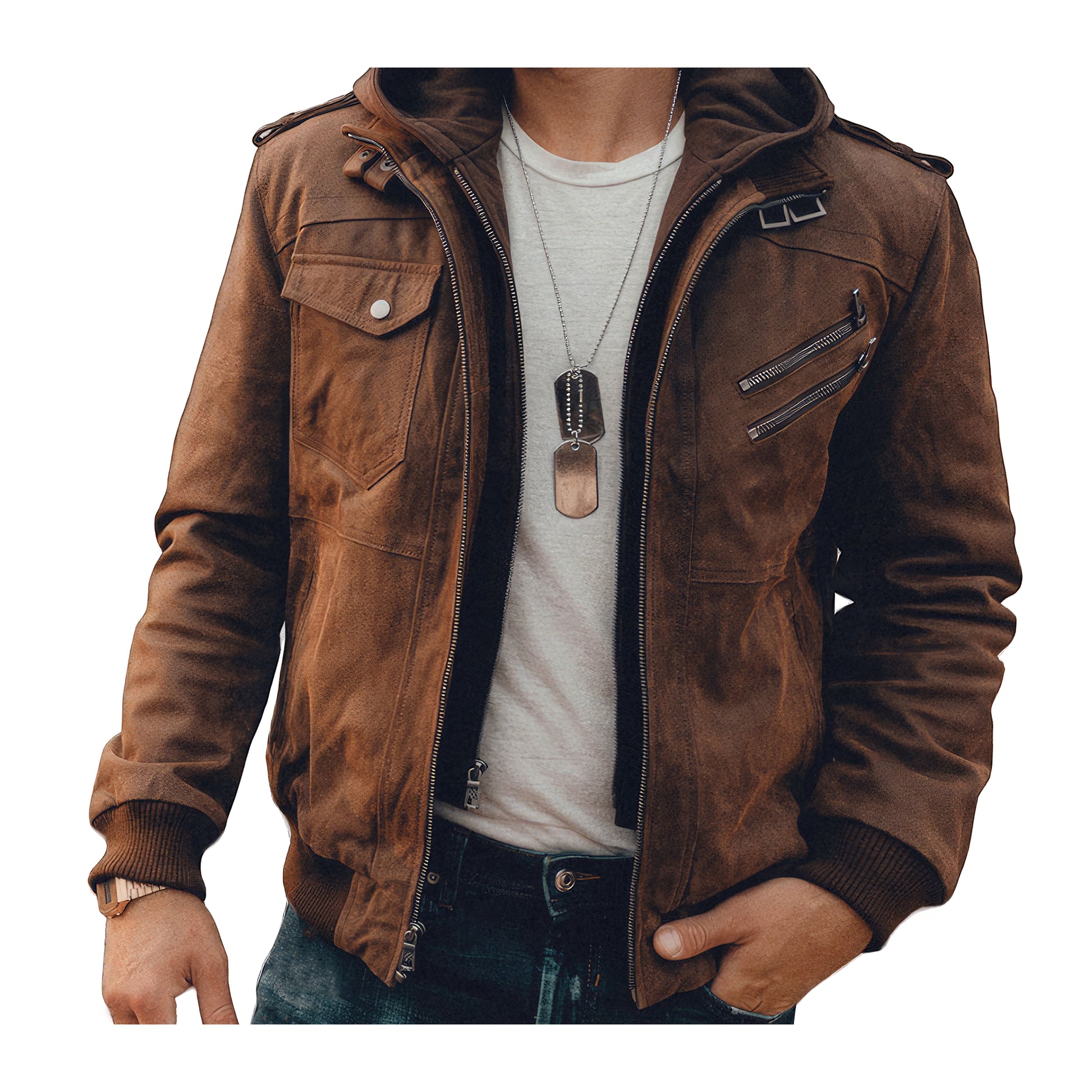 Jacket aviator hooded