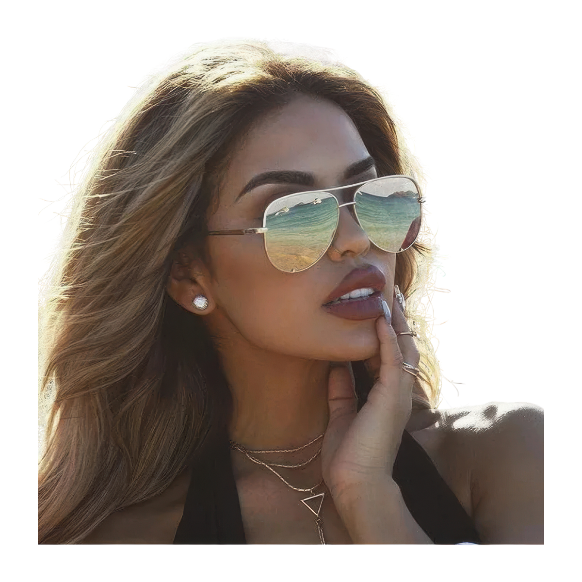 Lunette femme aviateur miroir