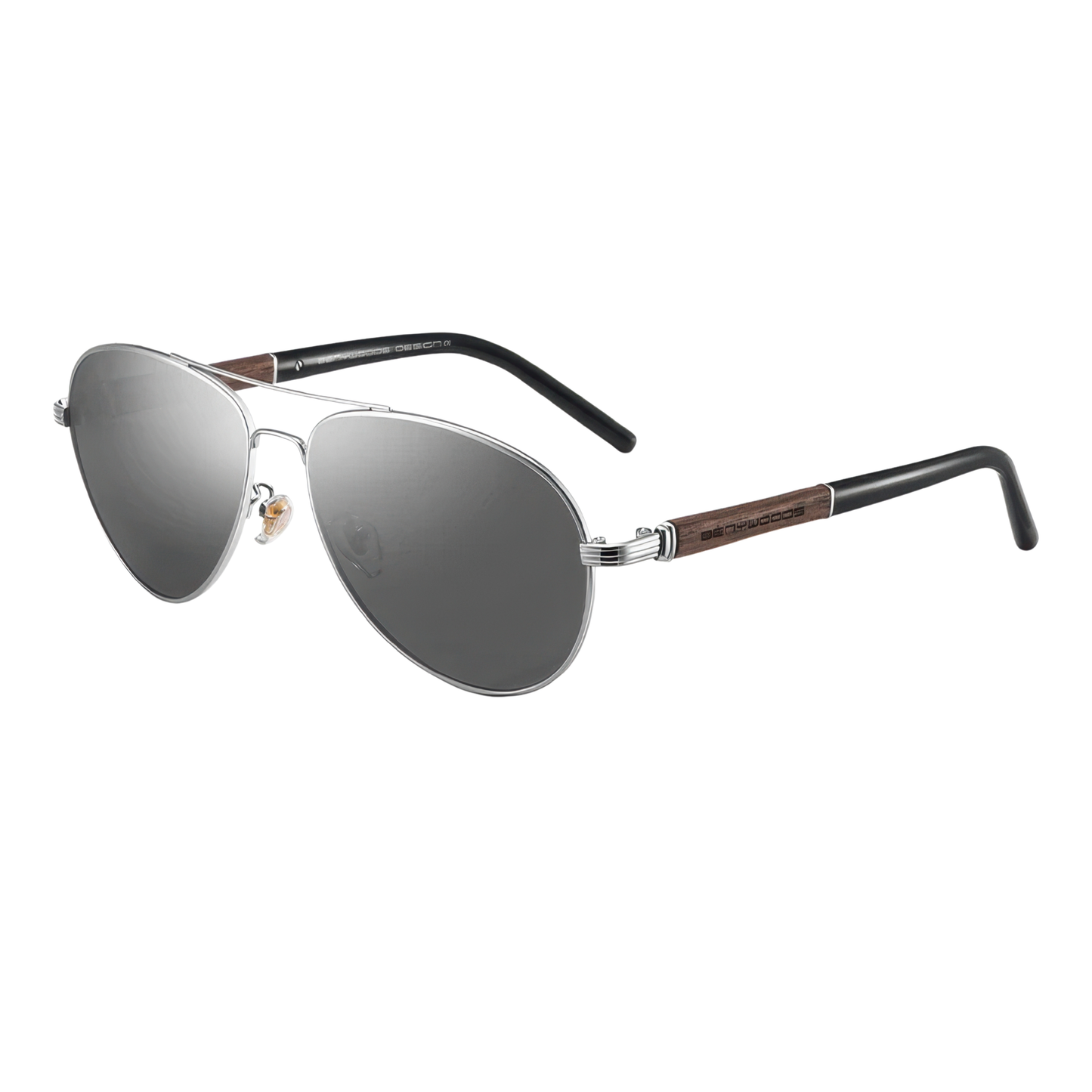 Lunette soleil aviateur branche bois