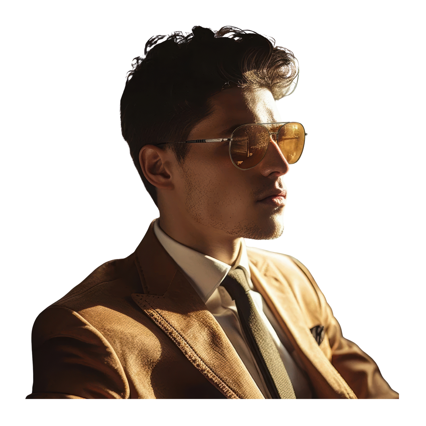 Lunettes aviateur jaune de soleil
