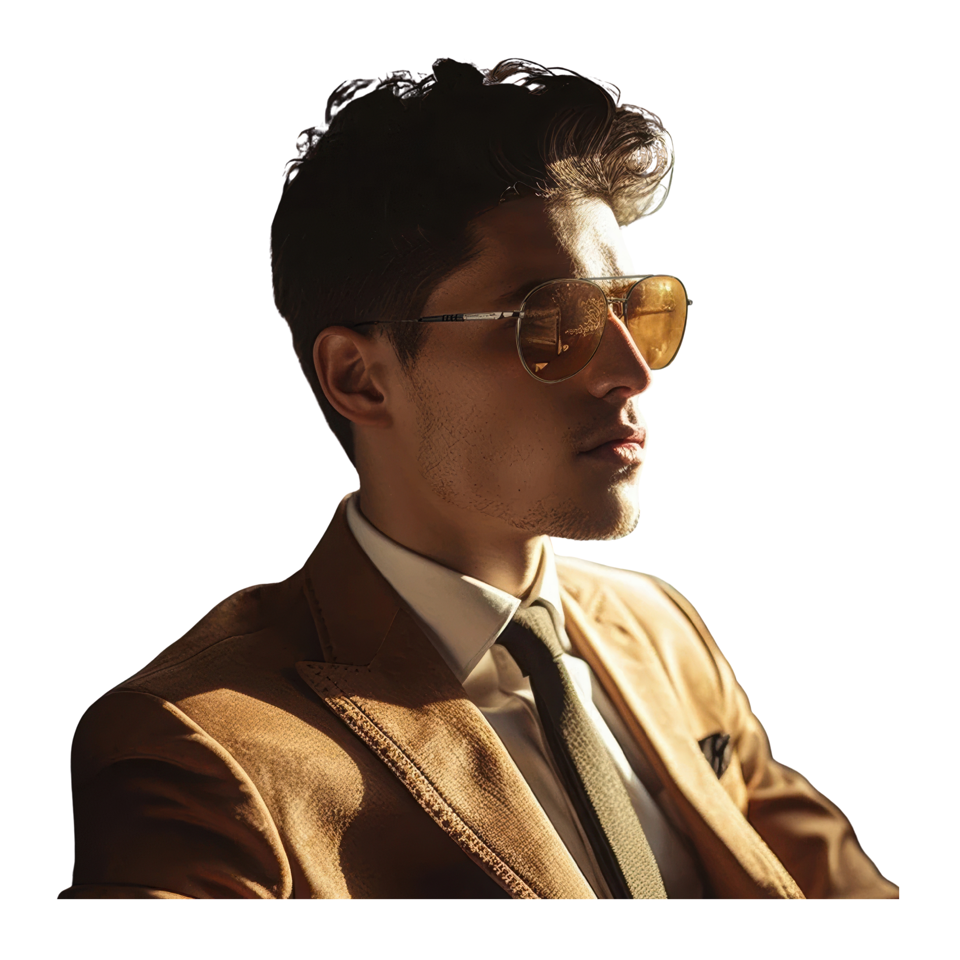 Lunettes aviateur jaune de soleil