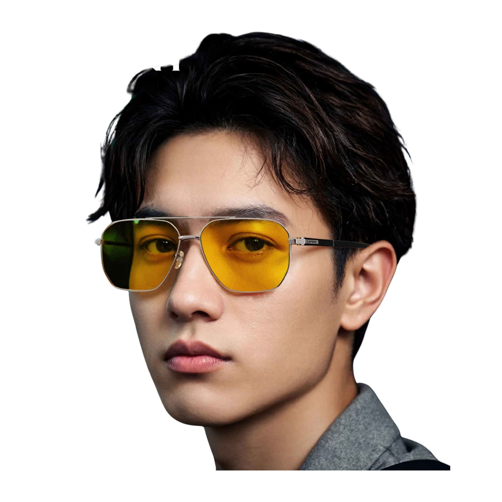 Lunettes d'aviateur jaune