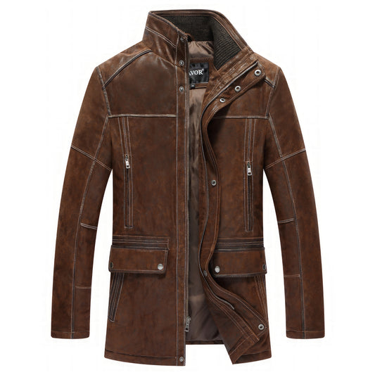 Manteau aviateur homme cuir daim