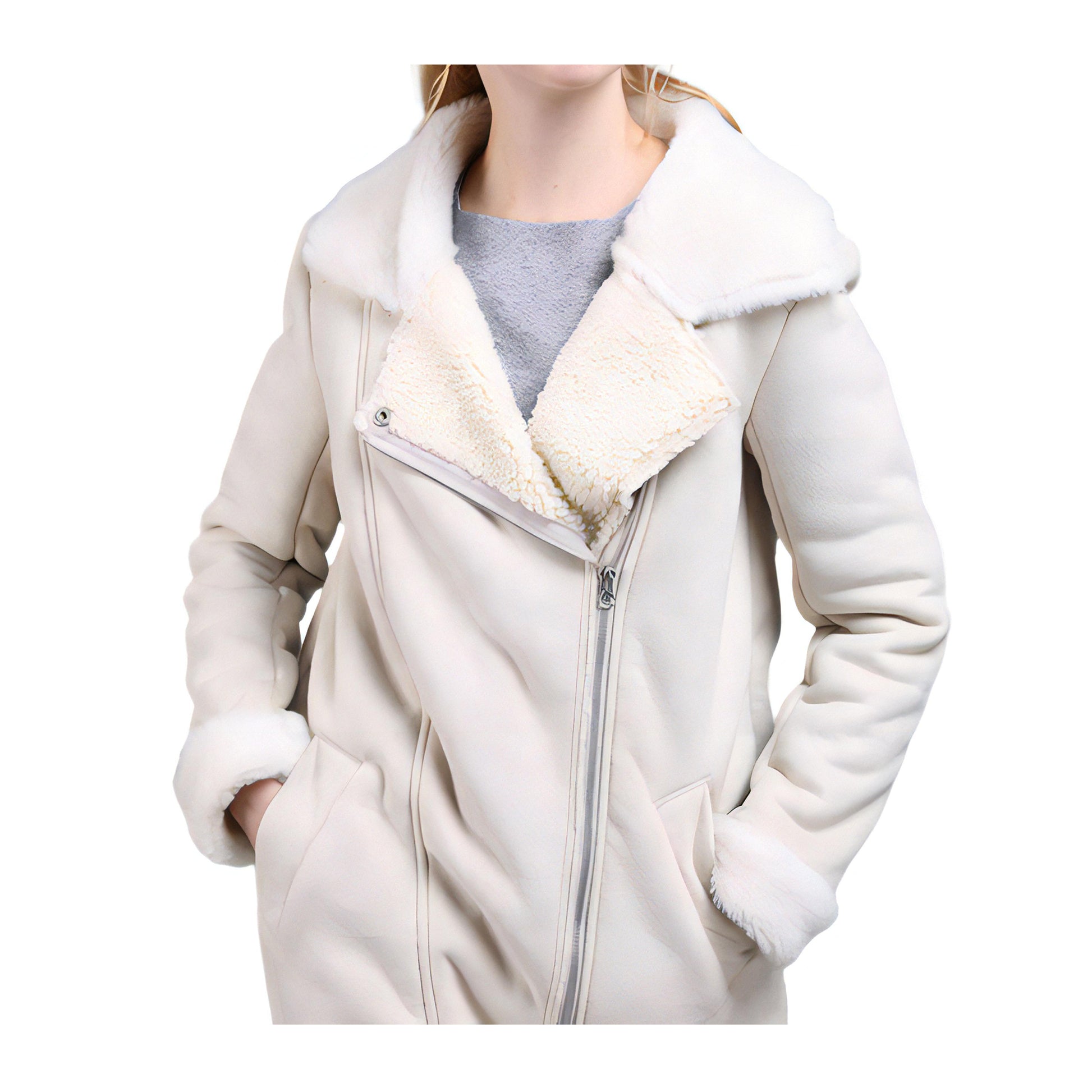 Manteau blanc hiver femme