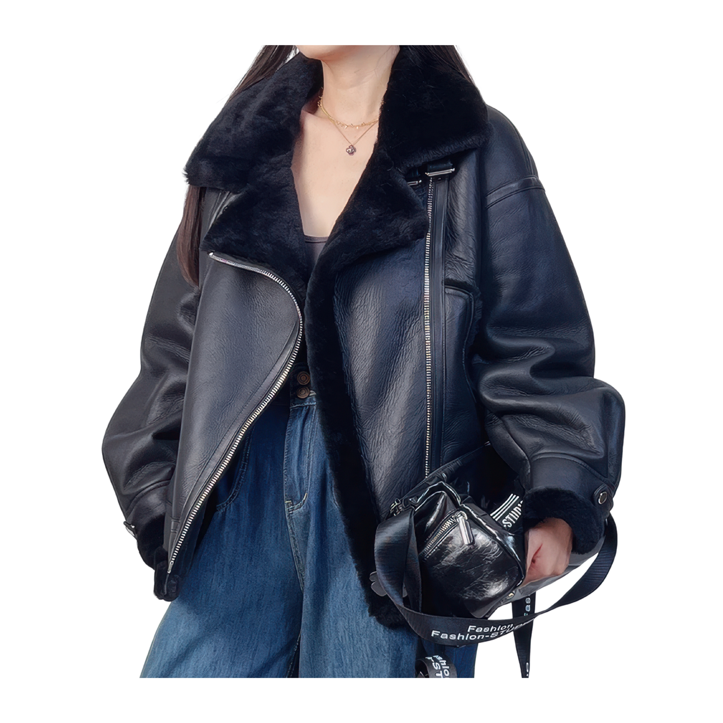 Manteau bombardier femmes noir