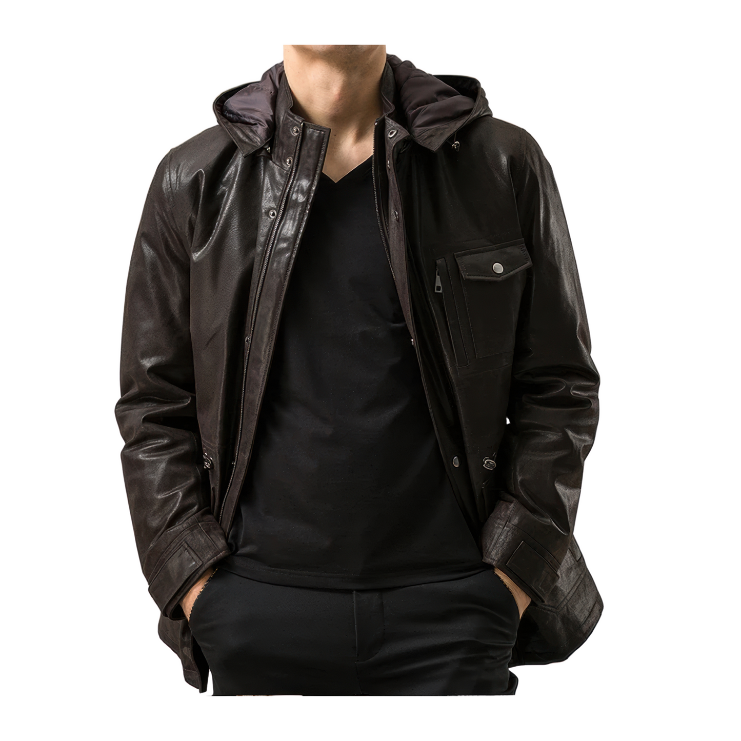 Manteau de cuir pilote