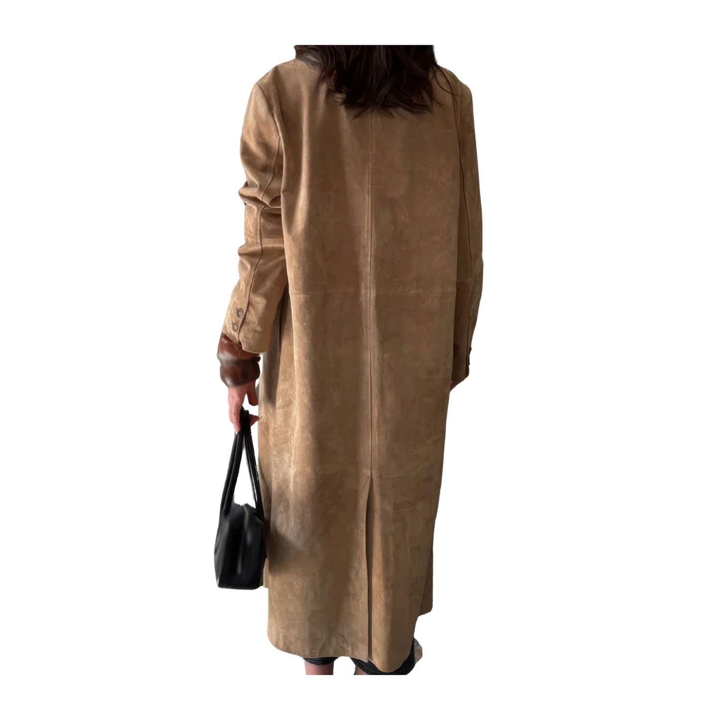 Manteau femme aviateur camel long