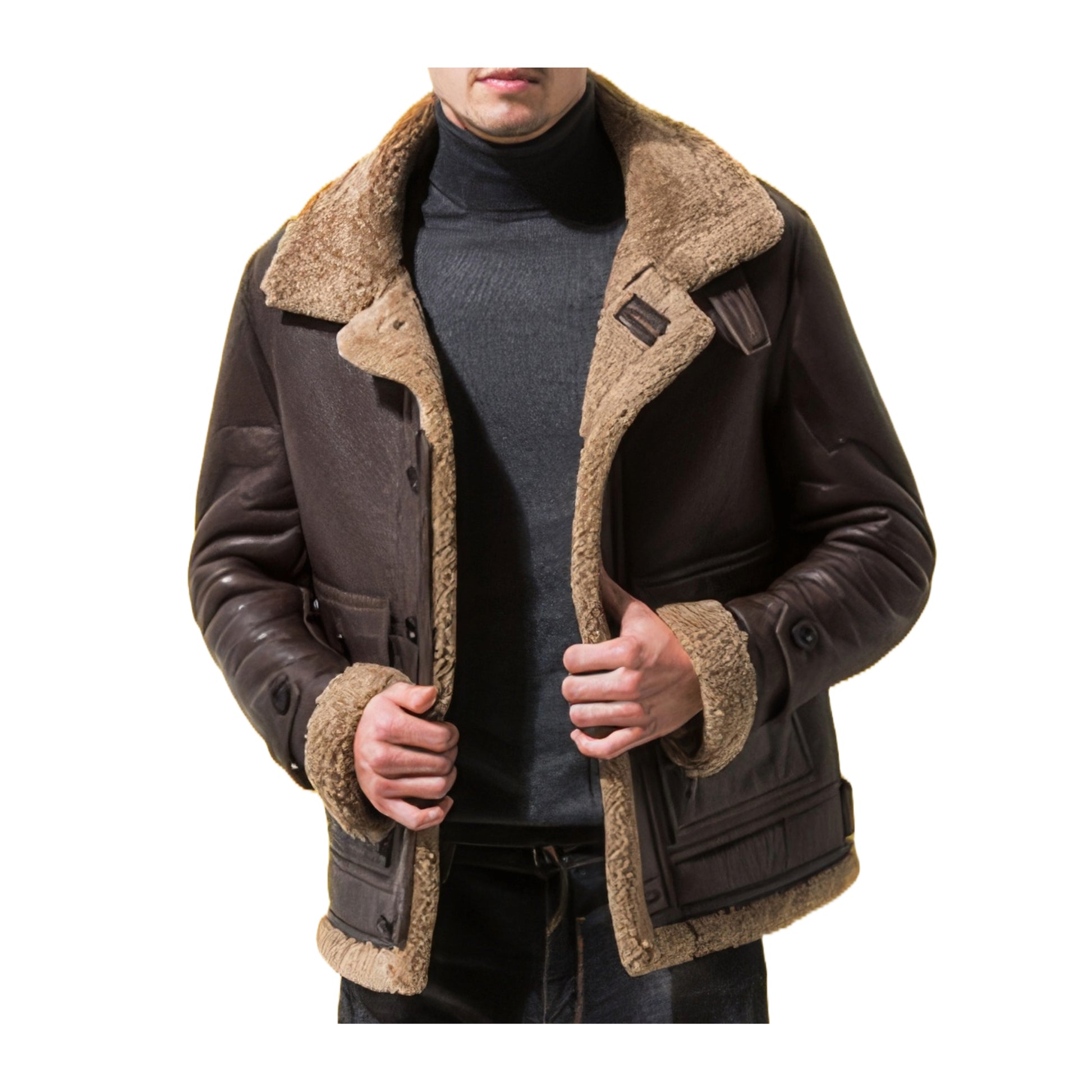 Shearling Coat Manteau Mouton Retourné Homme Vintage Vêtement