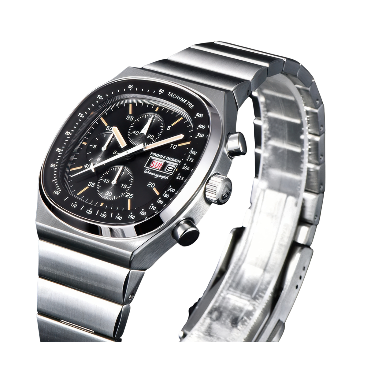 Montre chrono hommes acier