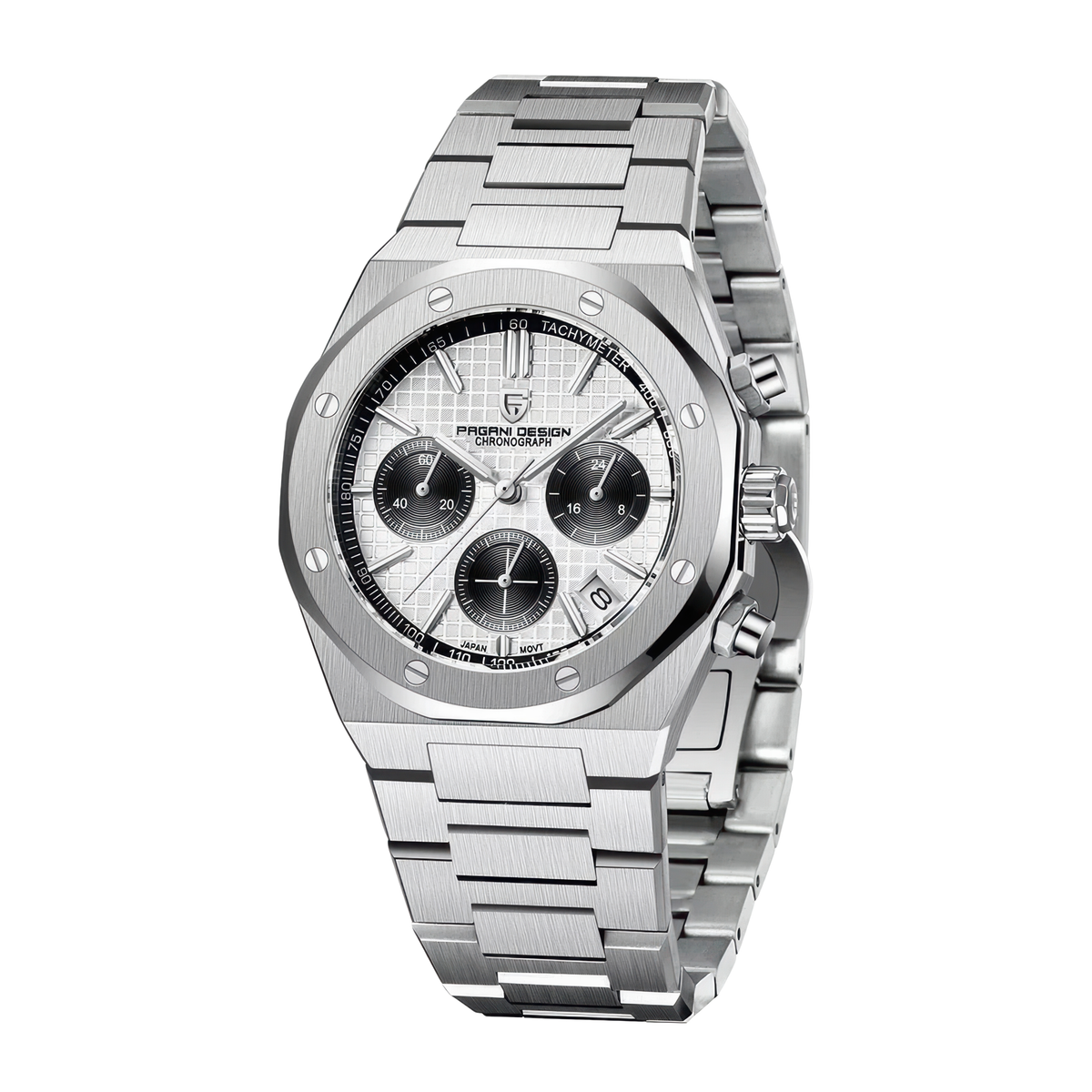 Montre homme chronographe acier