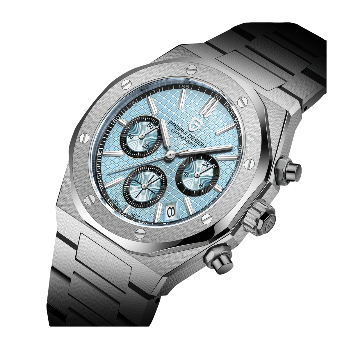 Montre hommes chronographe acier
