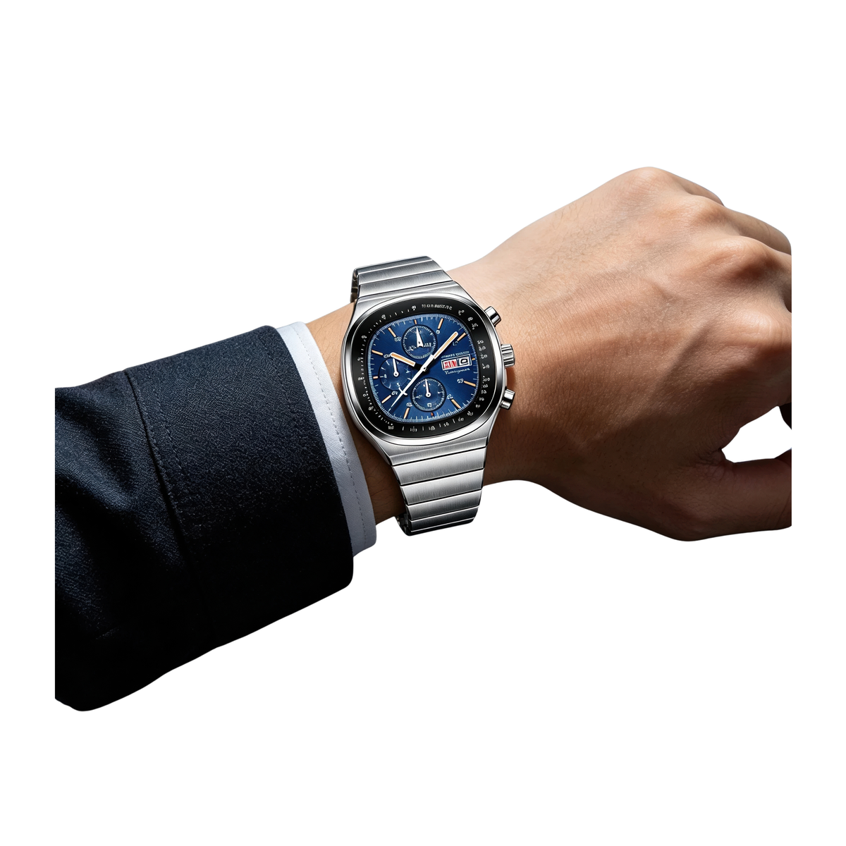 Montres chrono homme acier