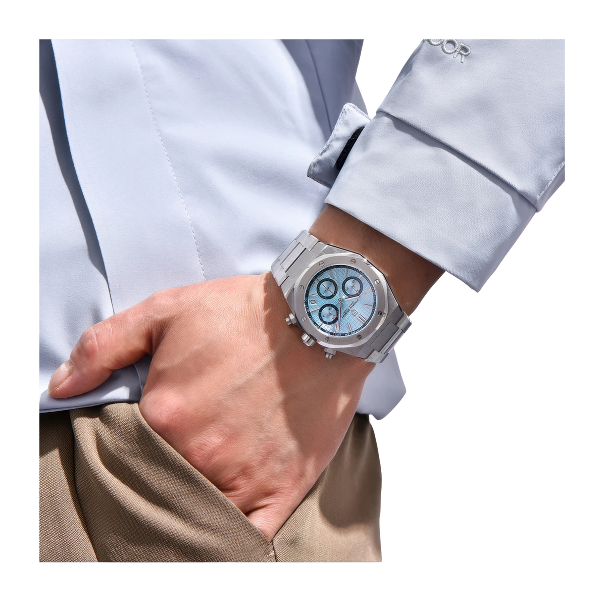 Montres hommes chronographe acier