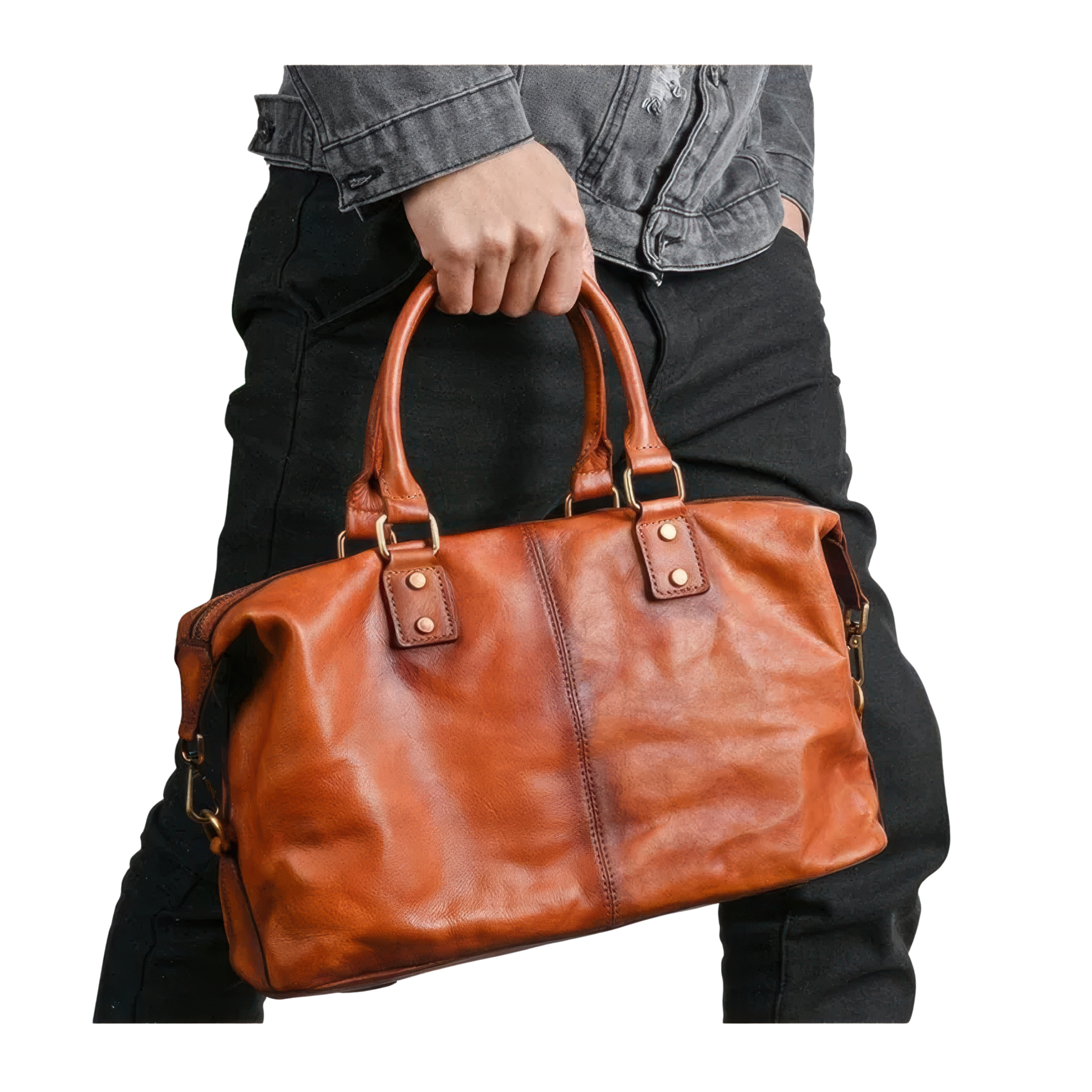 Sac de voyage en cuir vintage pour homme