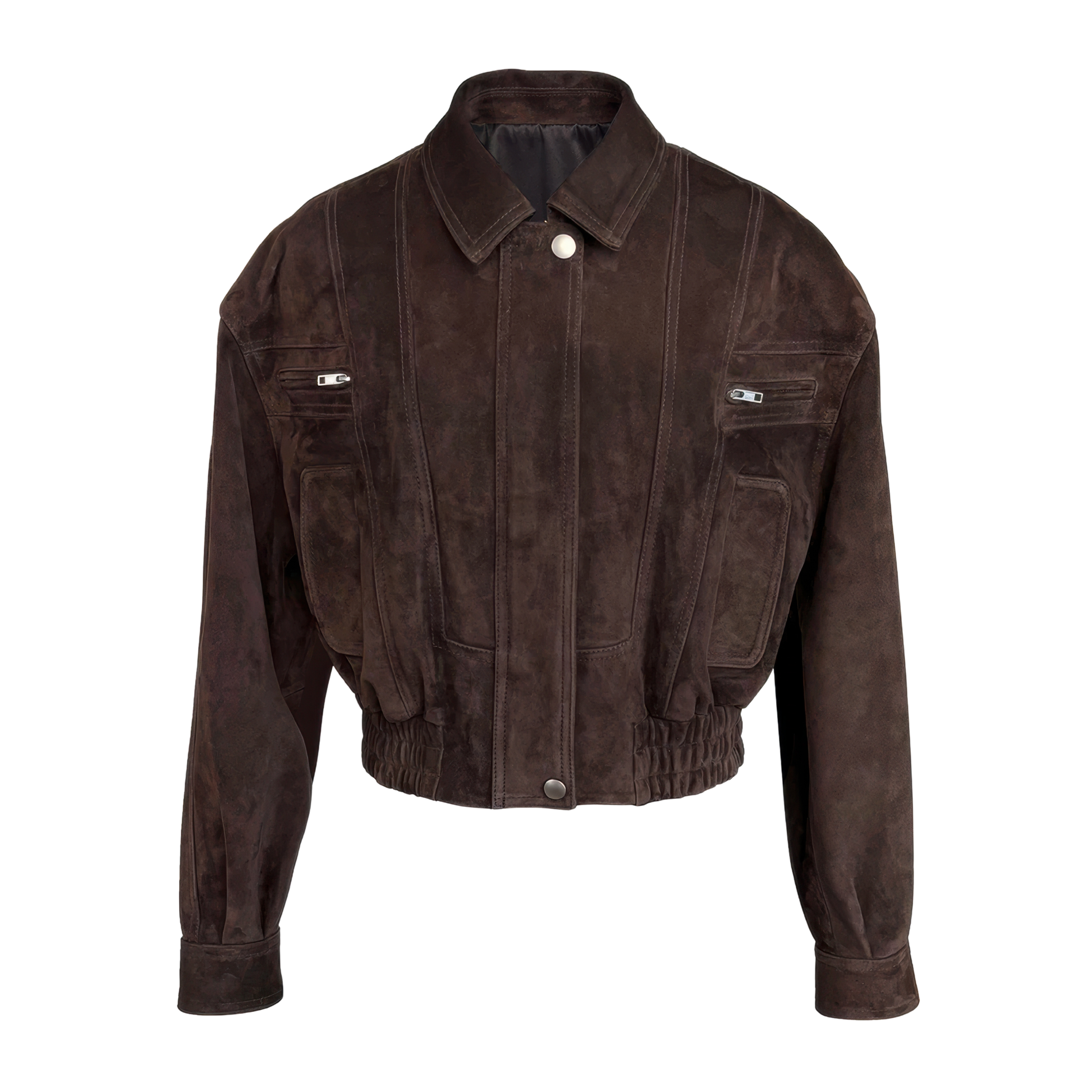 Veste aviateur daim marron femme