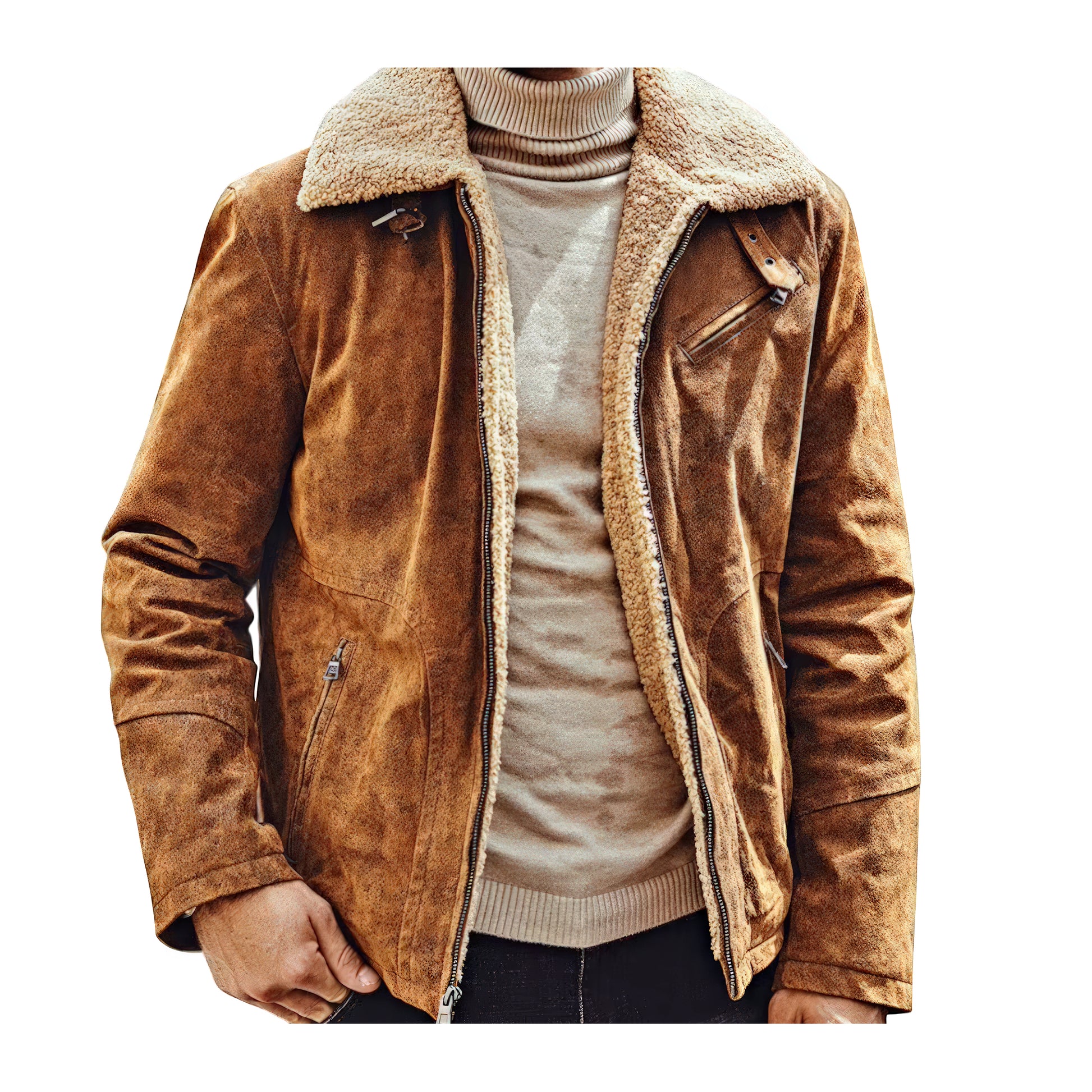 Veste aviateur en daim homme