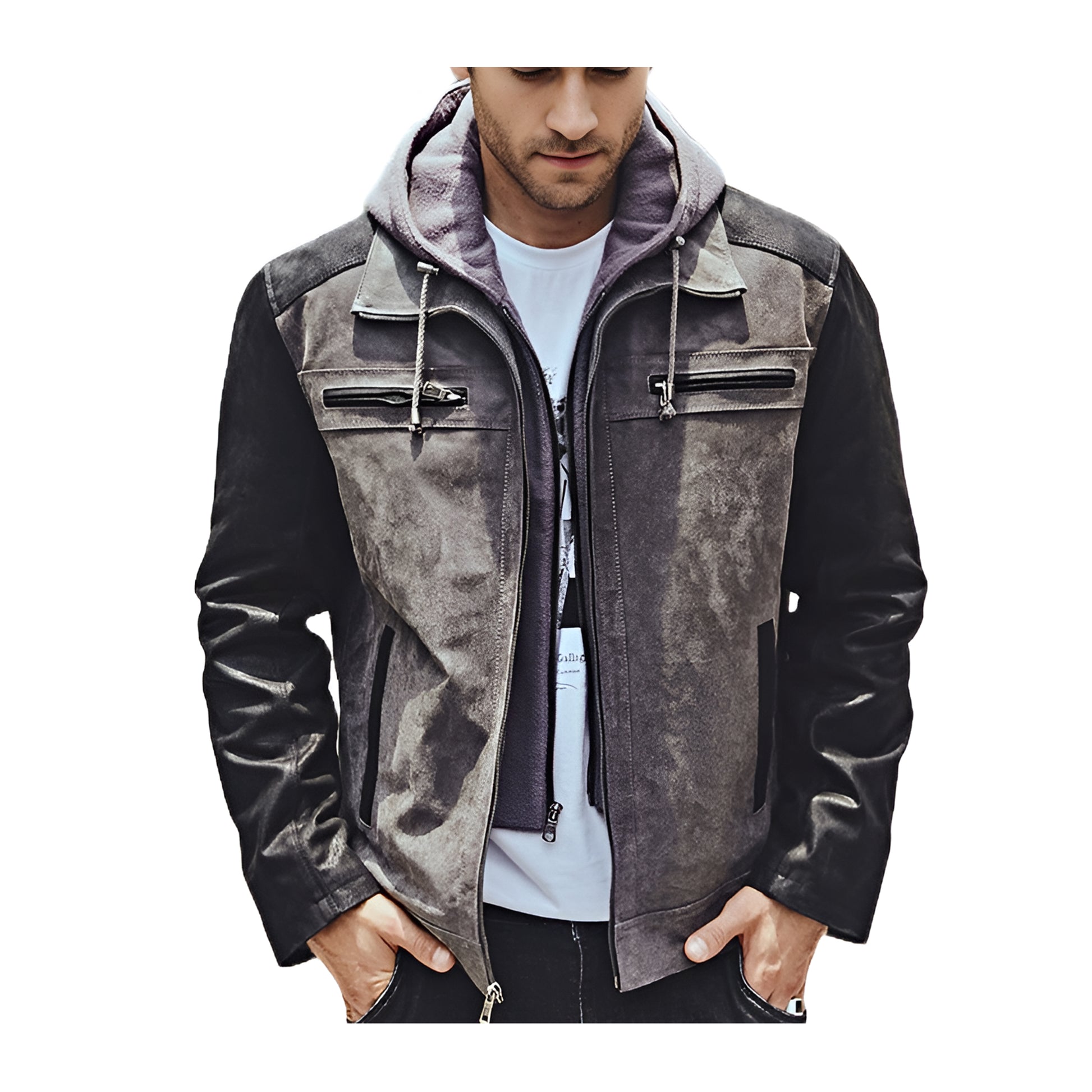 Veste aviateur homme gris