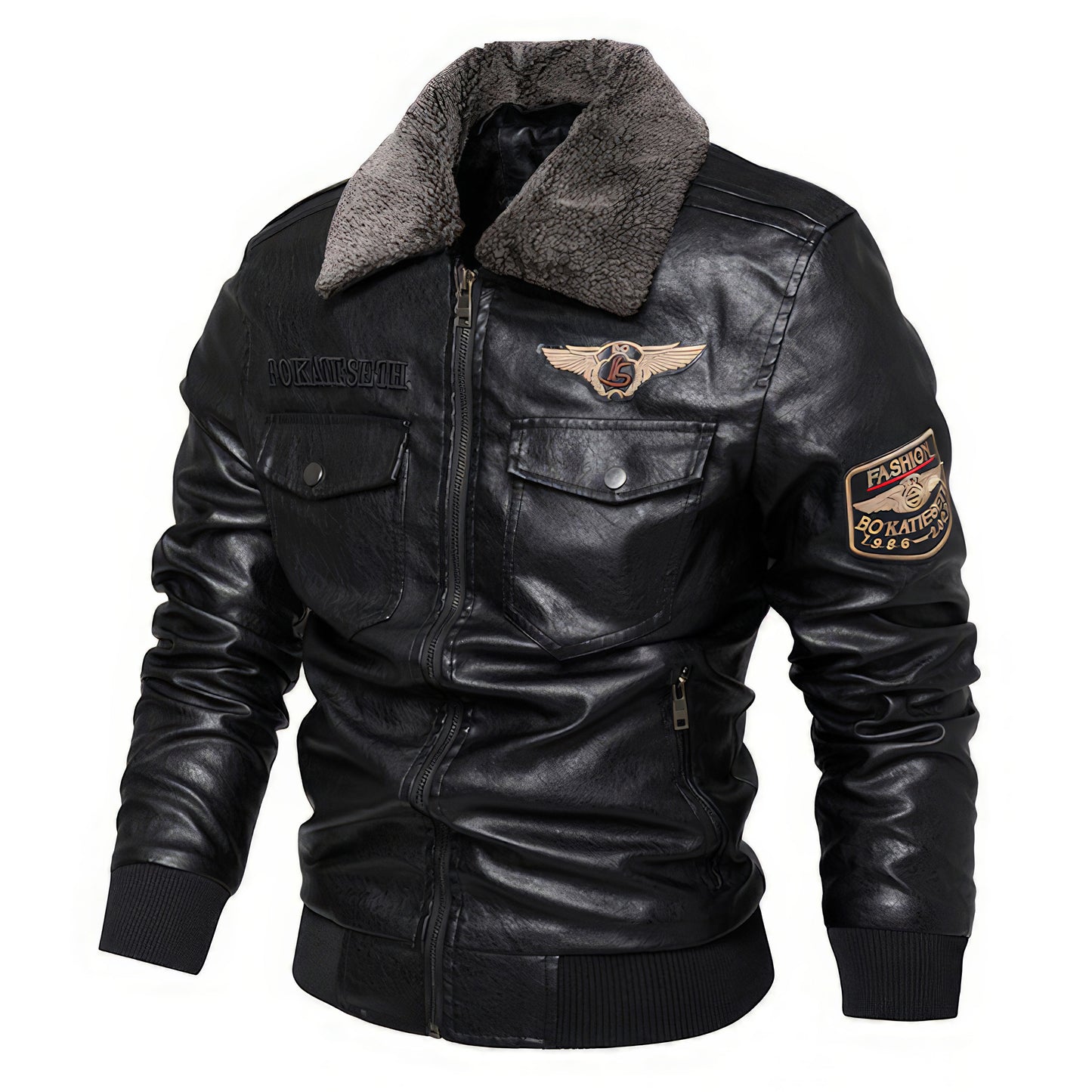 Veste aviateur hommes simili cuir