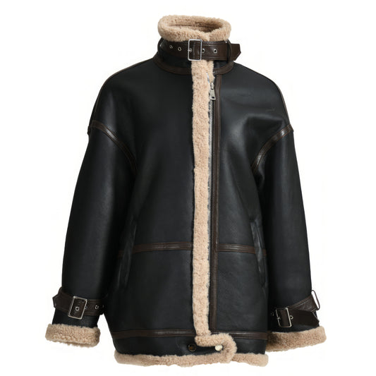 Veste bombardier cuir femme