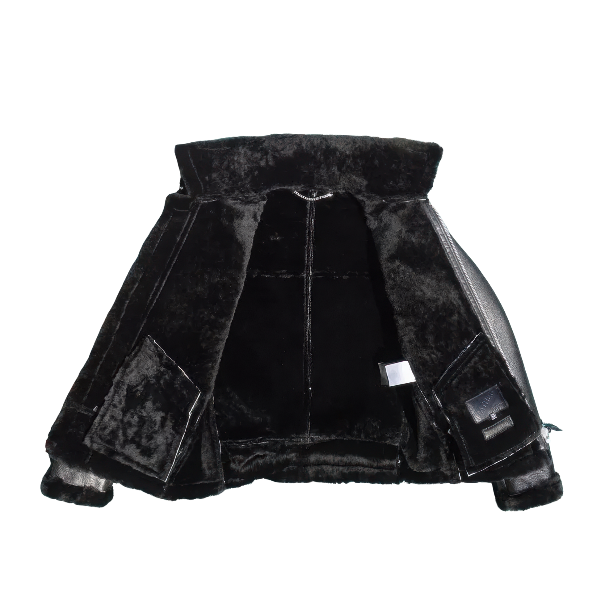 Veste bombardiers col mouton homme noir