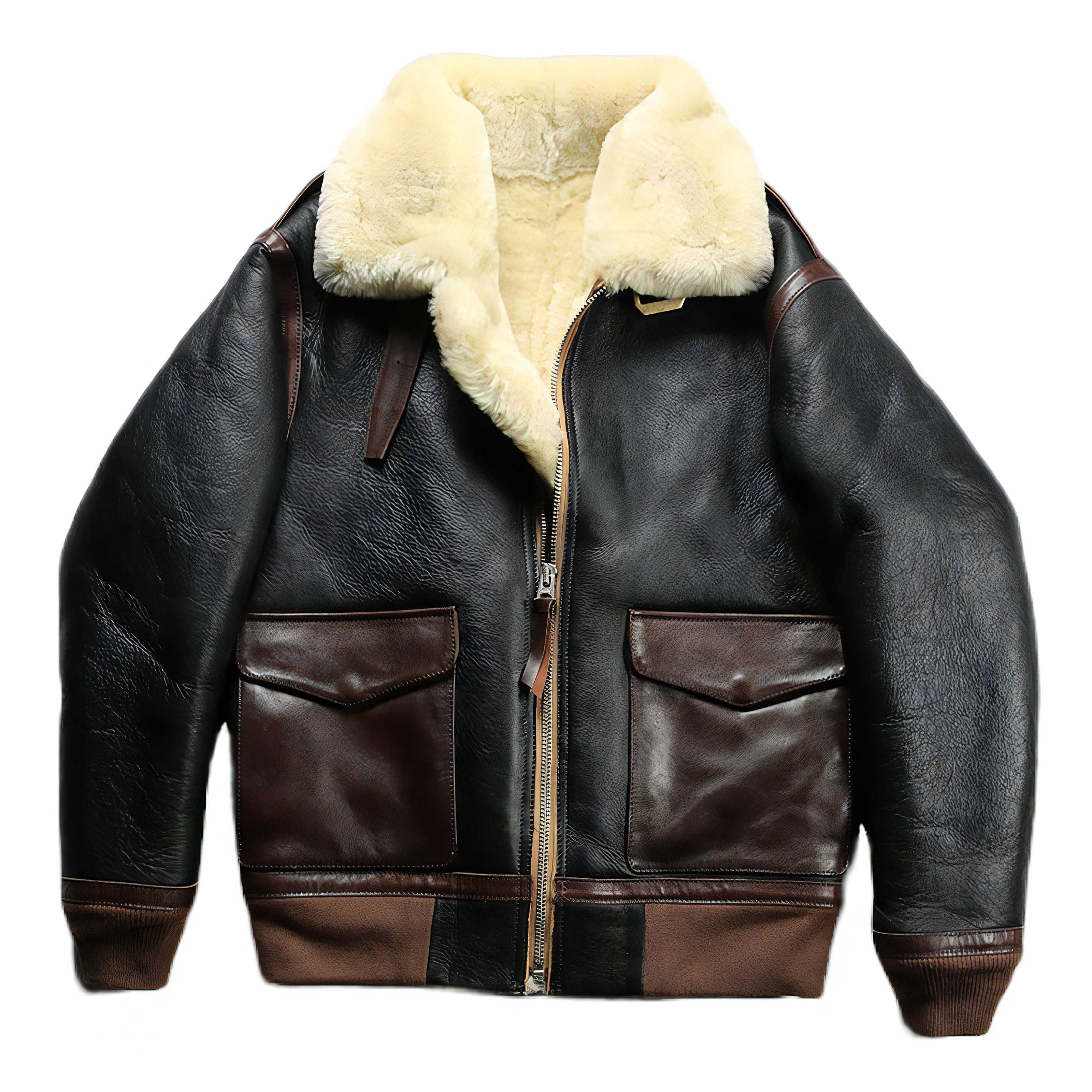 Blouson aviateur en cuir pour homme marron vintage des années 90 Blouson aviateur en cuir pour homme marron vintage des années 90