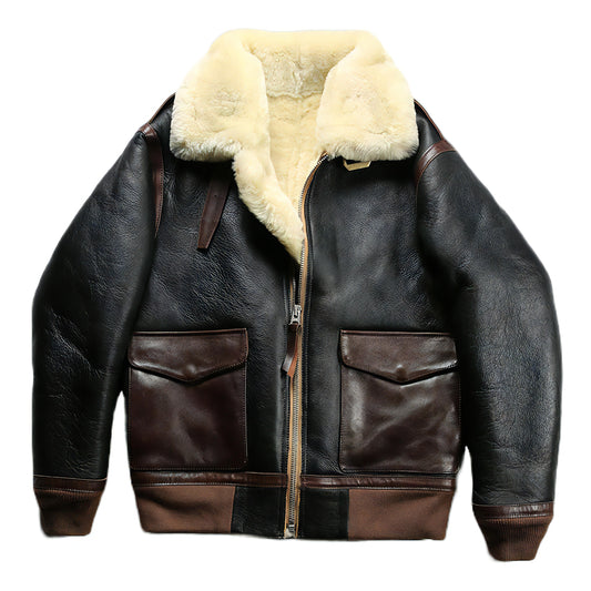 Veste cuir homme mouton