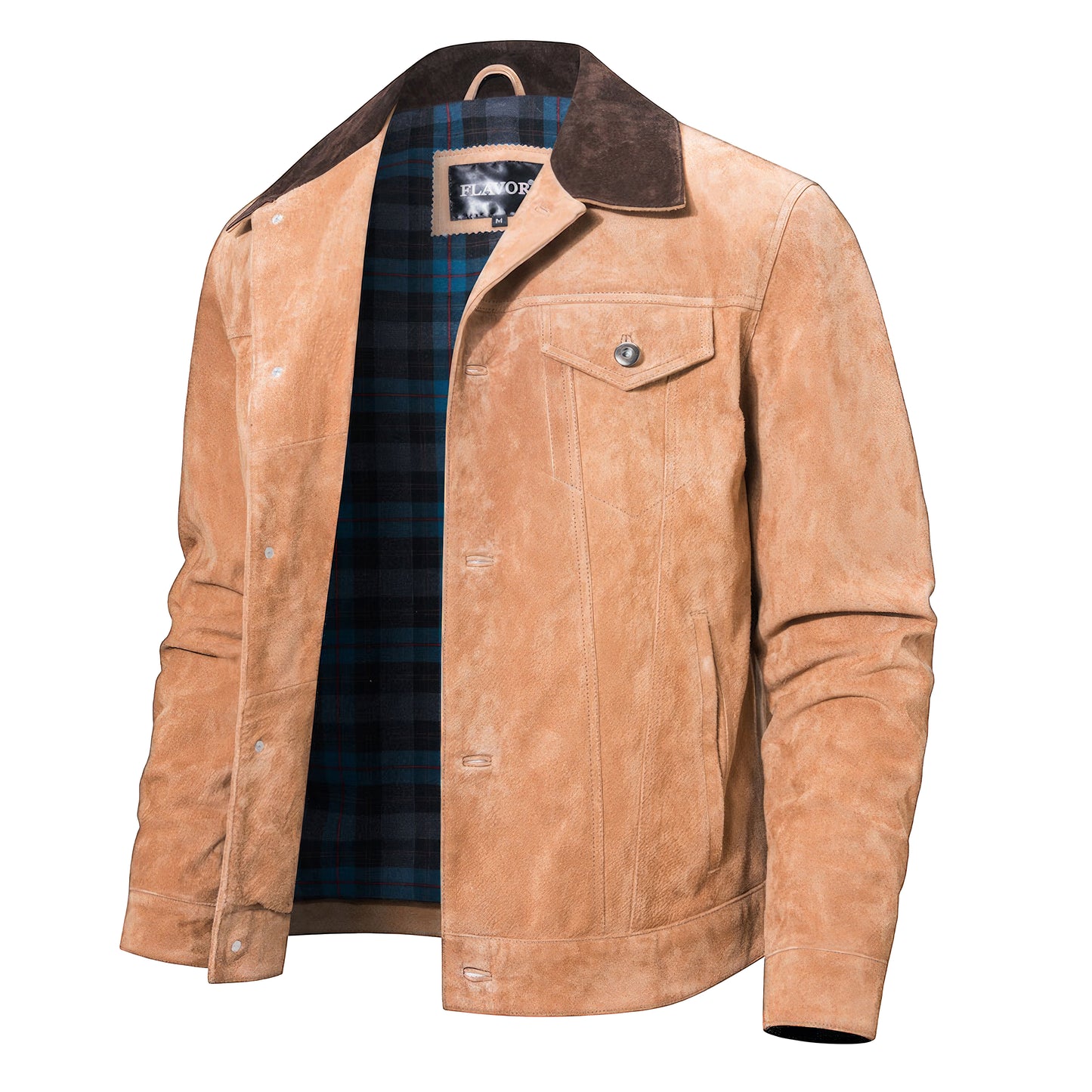 Veste daim aviateur beige