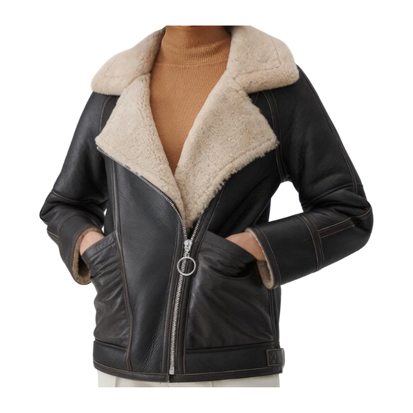 Veste femme peau de mouton aviateur