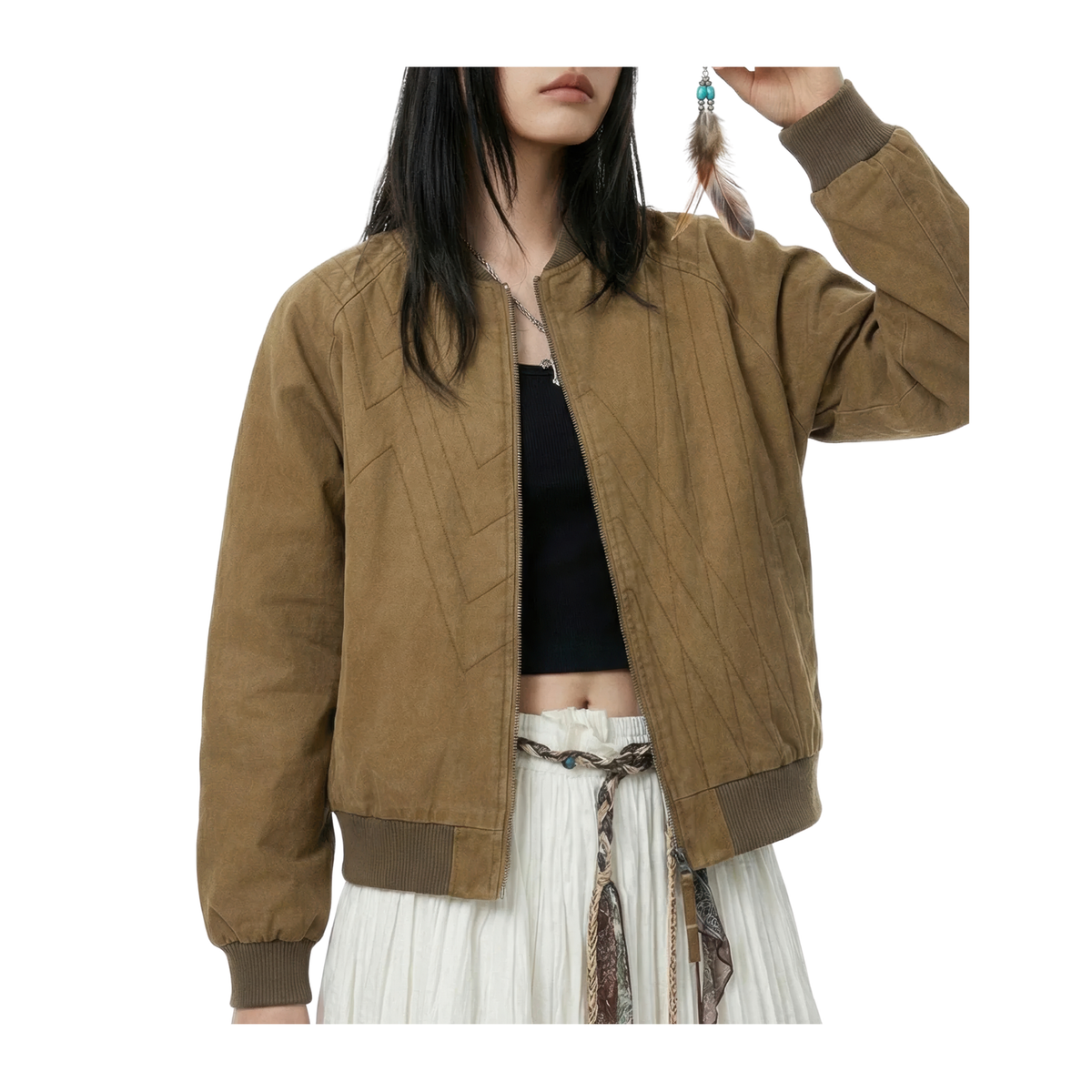 Veste jaune marron