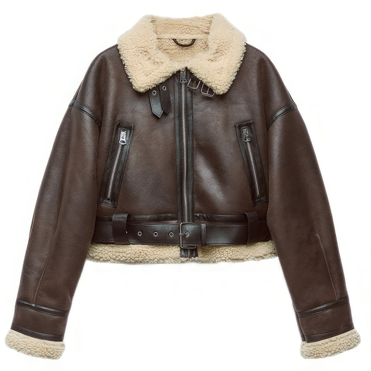 Veste simili cuir style aviateur bombardier femme