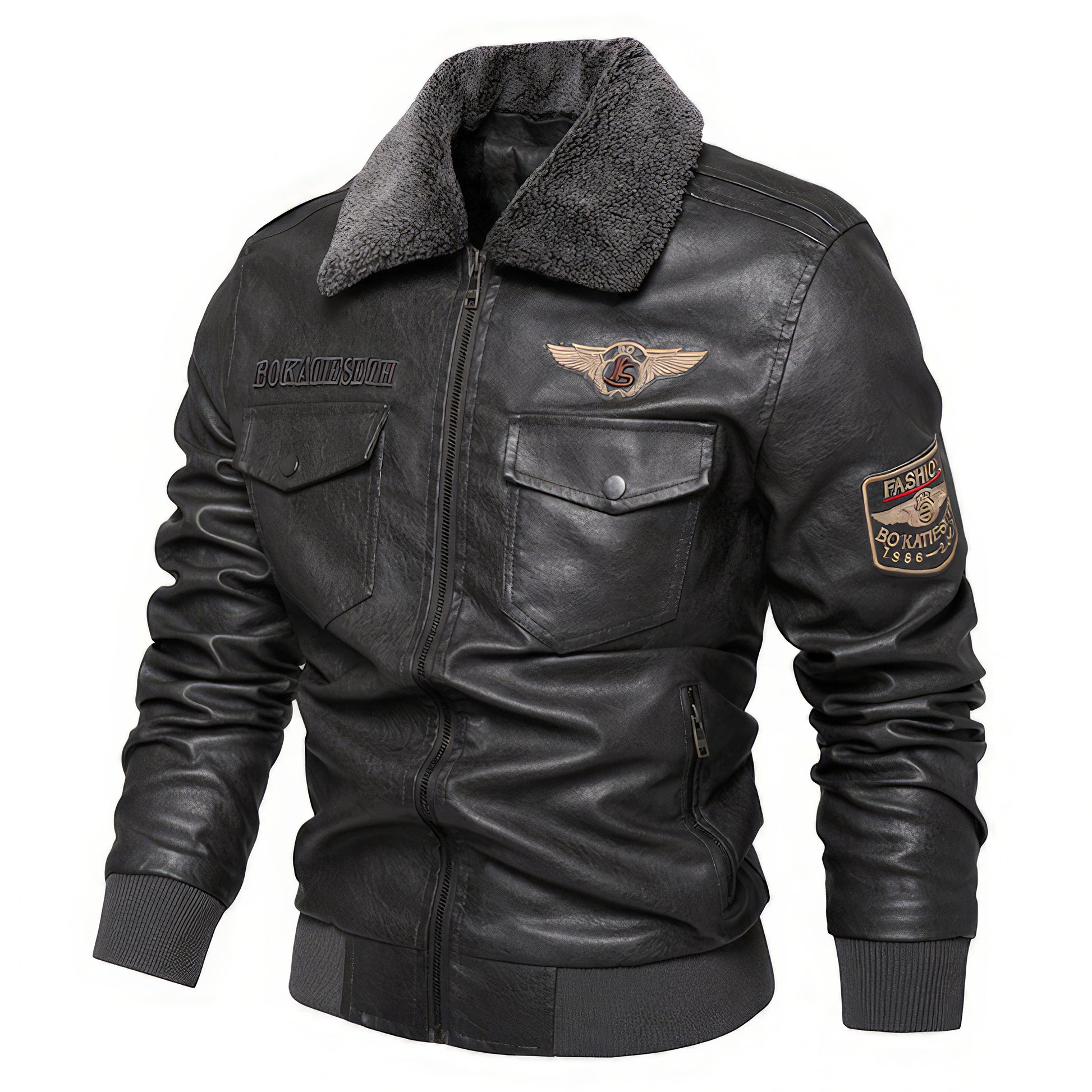 Vestes aviateur simili cuir homme