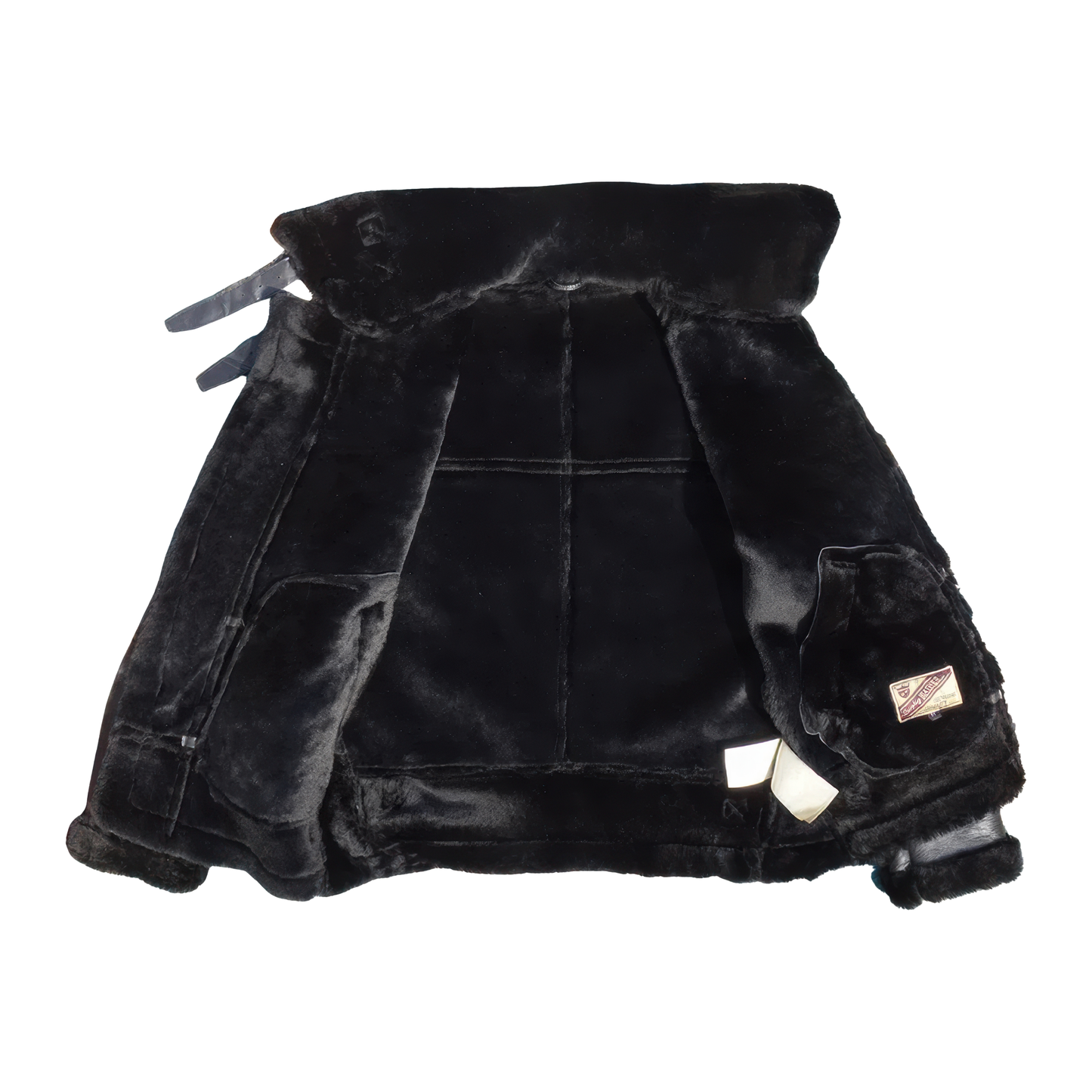 Vestes en cuir shearling noir