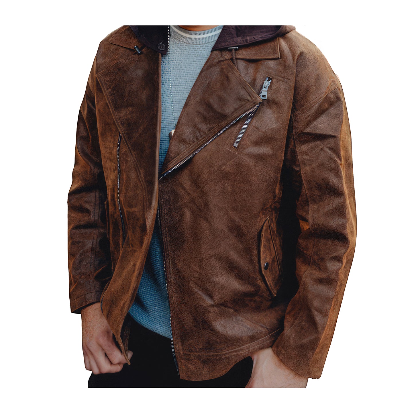 Vestes homme aviateur marron