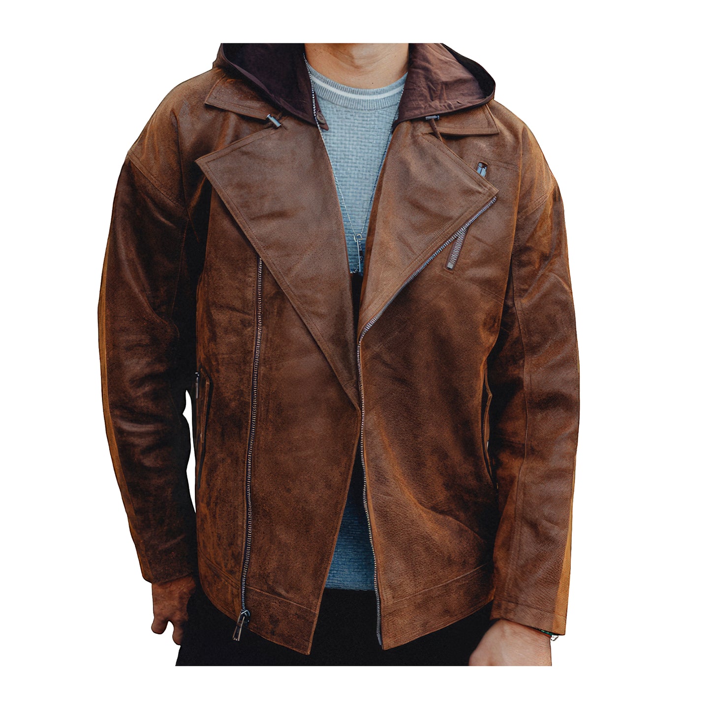 Vestes marron homme aviateur