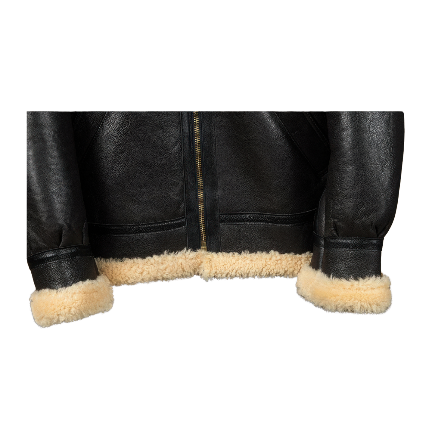 Vestes peau lainée noir homme