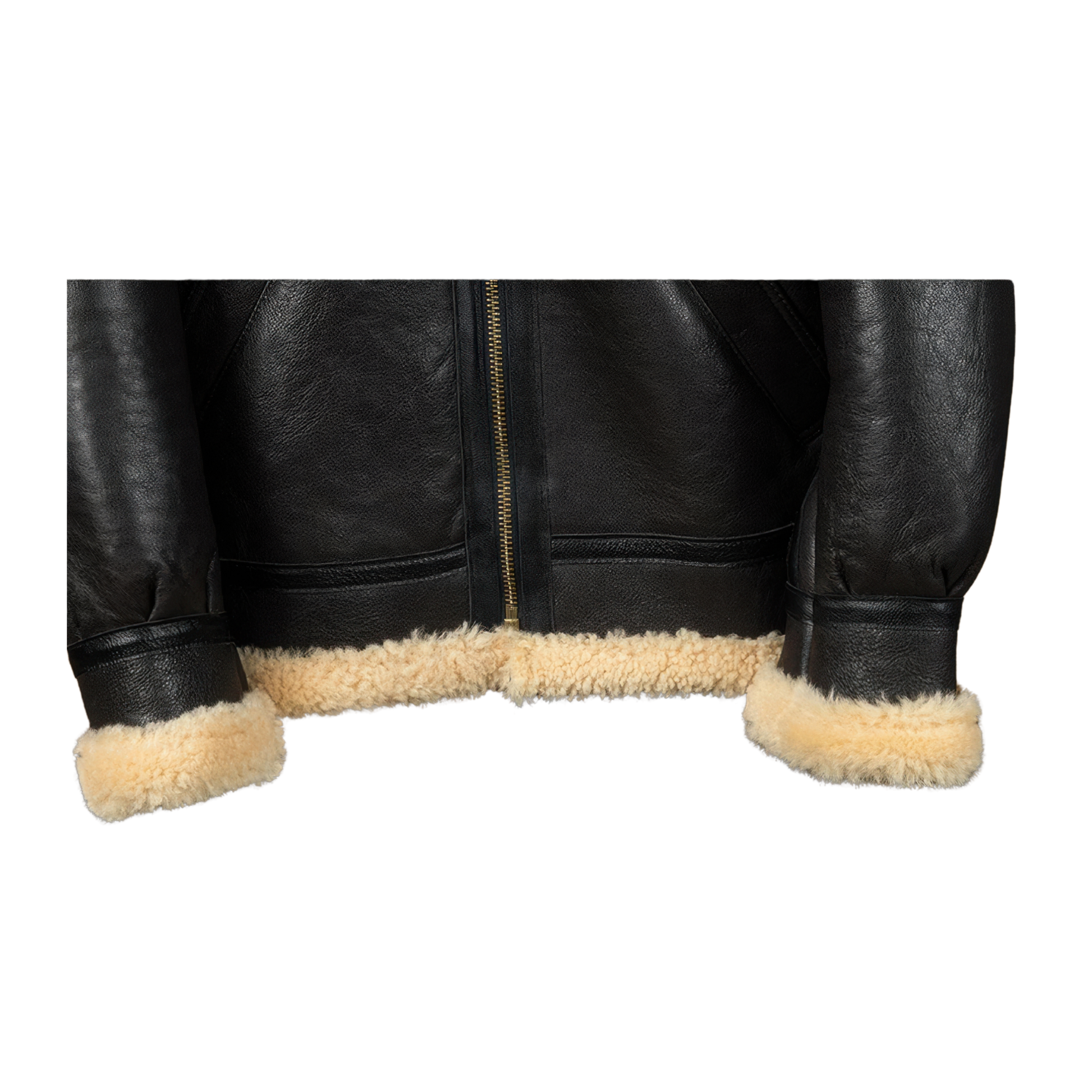 Vestes peau lainée noir homme