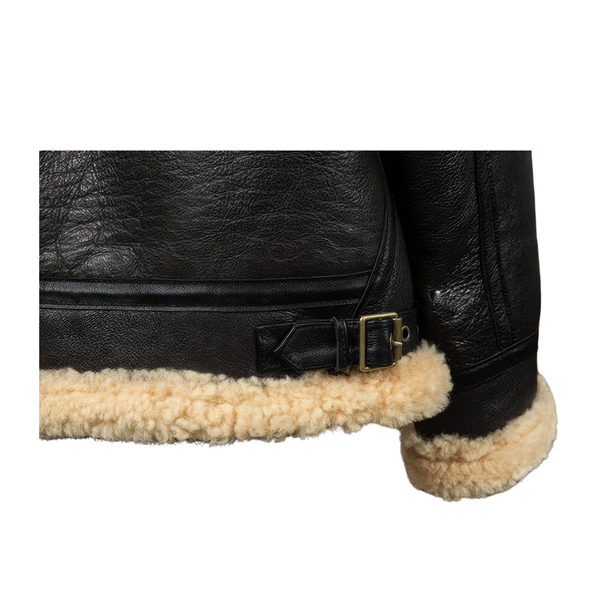 Vestes peau lainée noir hommes