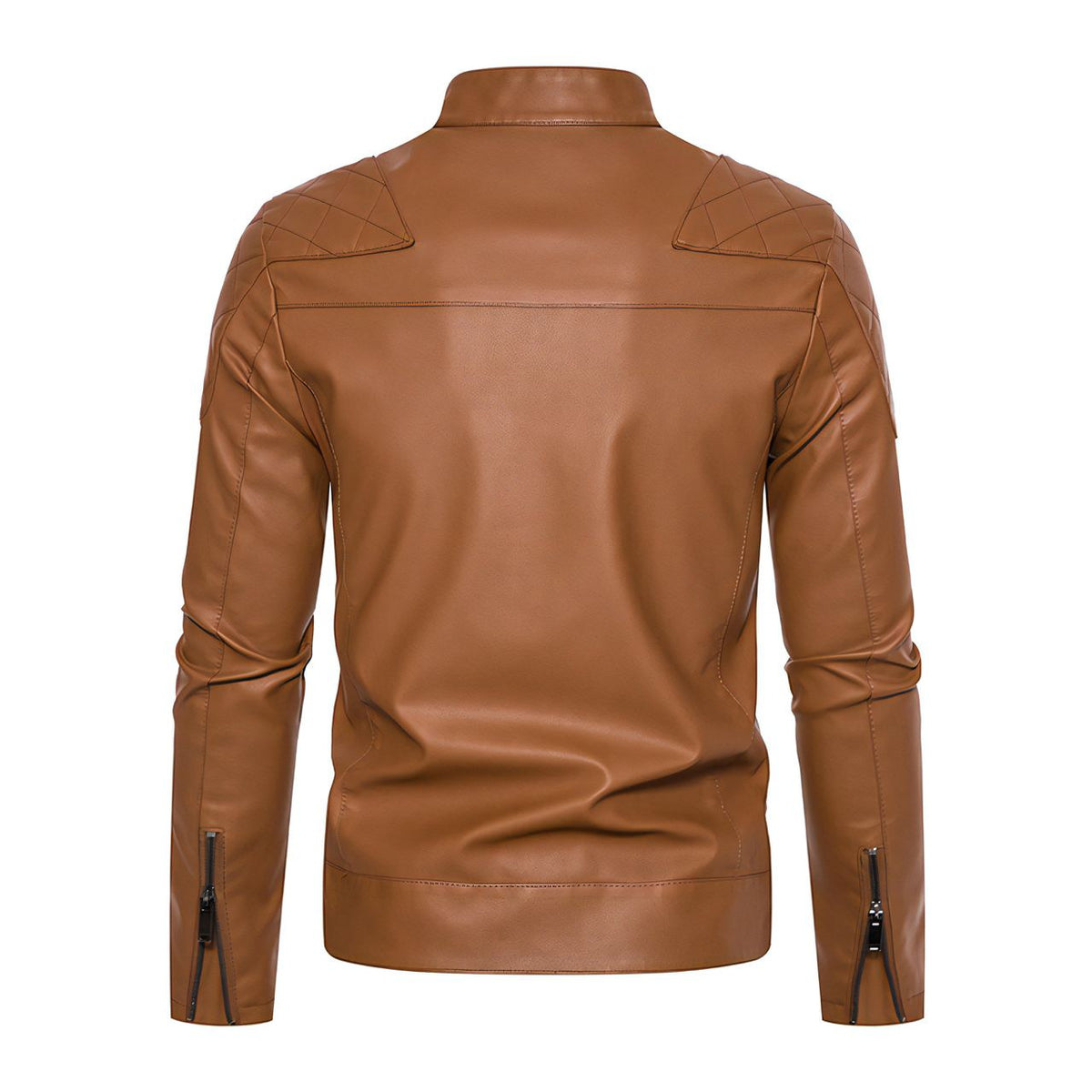 Blouson Aviateur Homme En Similicuir – Veste Cuir Biker Fermeture Éclair – Style Vintage Tendance – Coupe Ajustée – Grandes Tailles Disponibles